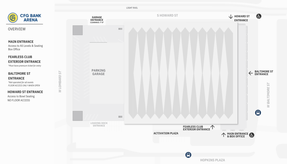 Venue Maps Cfg Bank Arena Baltimore