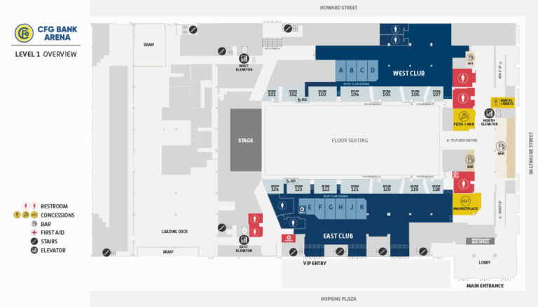 Venue Maps - CFG Bank Arena - Baltimore