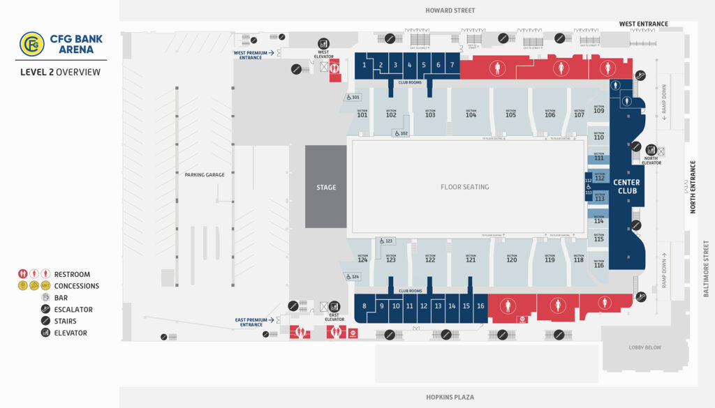 Venue Maps - CFG Bank Arena - Baltimore