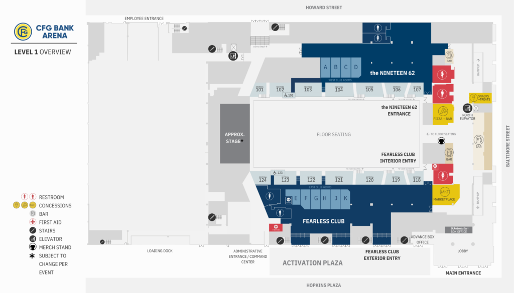 Venue Maps - CFG Bank Arena - Baltimore